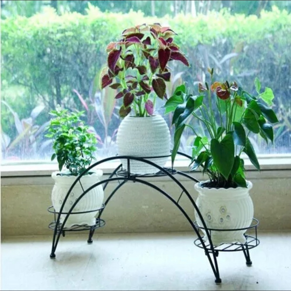 European style semicircular flower pots stand